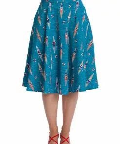 New In Banned Regatta Girl 50's Swing Skirt Blue