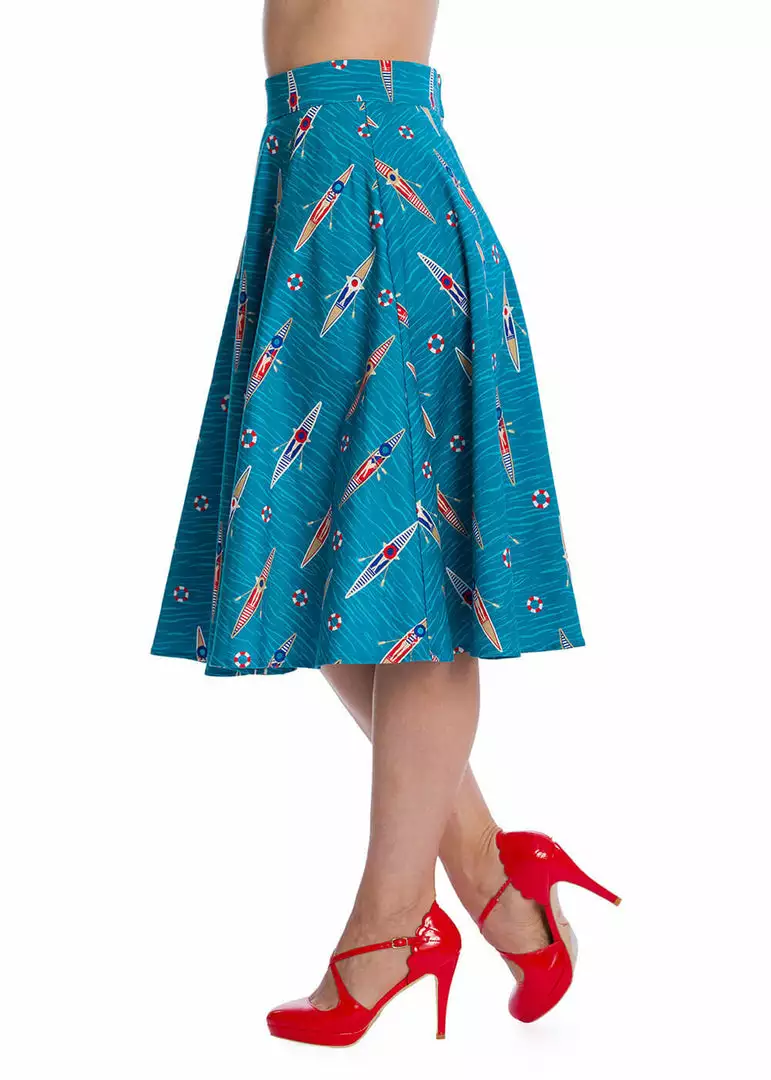New In Banned Regatta Girl 50's Swing Skirt Blue 6 New In Banned Regatta Girl 50's Swing Skirt Blue