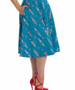 New In Banned Regatta Girl 50's Swing Skirt Blue 8 New In Banned Regatta Girl 50's Swing Skirt Blue
