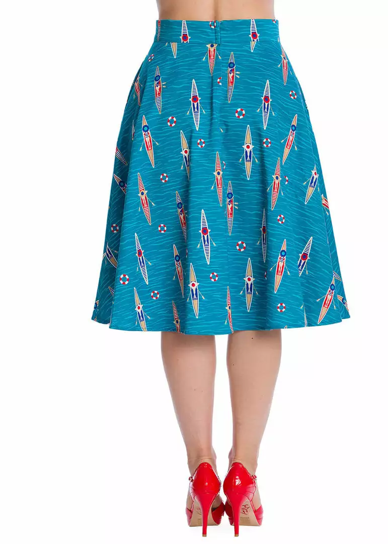 New In Banned Regatta Girl 50's Swing Skirt Blue 7 New In Banned Regatta Girl 50's Swing Skirt Blue