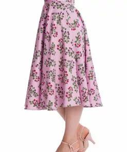 New In Banned Summer Berry 50's Swing Skirt Lilac Purple
