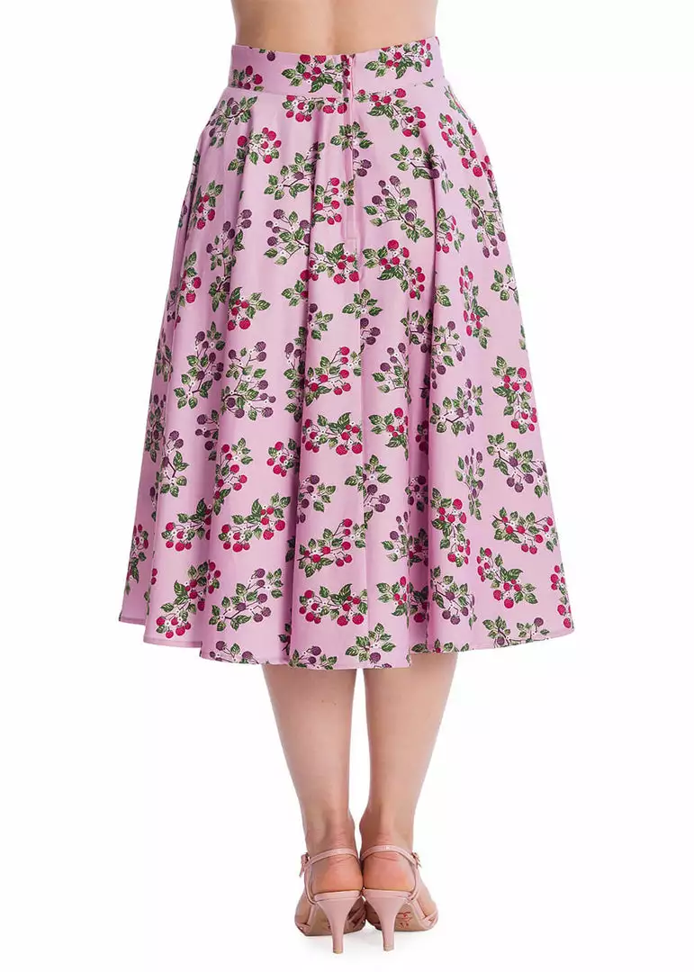 New In Banned Summer Berry 50's Swing Skirt Lilac Purple 6 New In Banned Summer Berry 50's Swing Skirt Lilac Purple