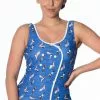 New In Banned Dive In 60's Bathingsuit Blue