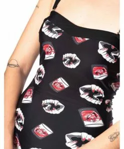 New In Banned Glampire Swimsuit Black