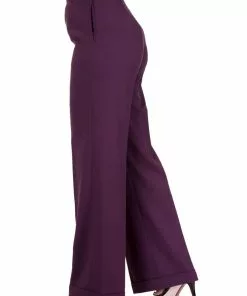 Banned Party On 40's Pantalon Trousers Aubergine New In