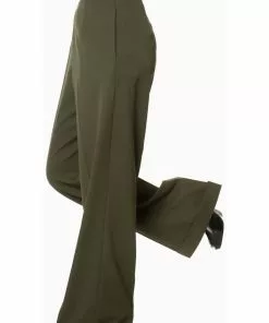 Banned Party On 40's Pantalon Trousers Dark Green New In