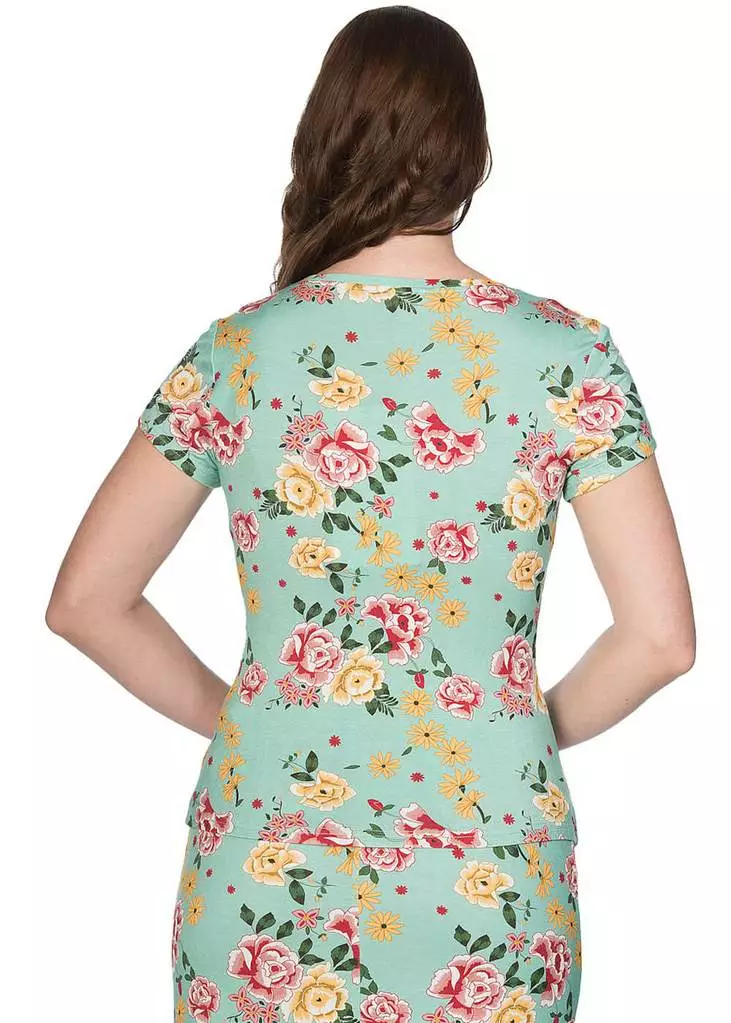 New In Banned Oriental Bloom 50's T-shirt Mint Green 4 New In Banned Oriental Bloom 50's T-shirt Mint Green