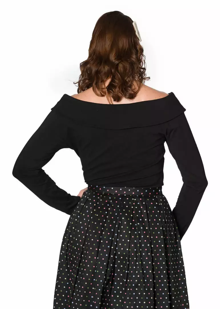 Banned Bardot Love 50's Top Black New In 5 Banned Bardot Love 50's Top Black New In