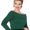 Banned Bardot Love 50's Top Green New In 1 Banned Bardot Love 50's Top Green New In