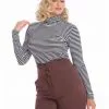 Banned Winter Stripe 60's Top Black New In