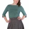 New In Banned Simply Stripe 60's Top Green 1 New In Banned Simply Stripe 60's Top Green