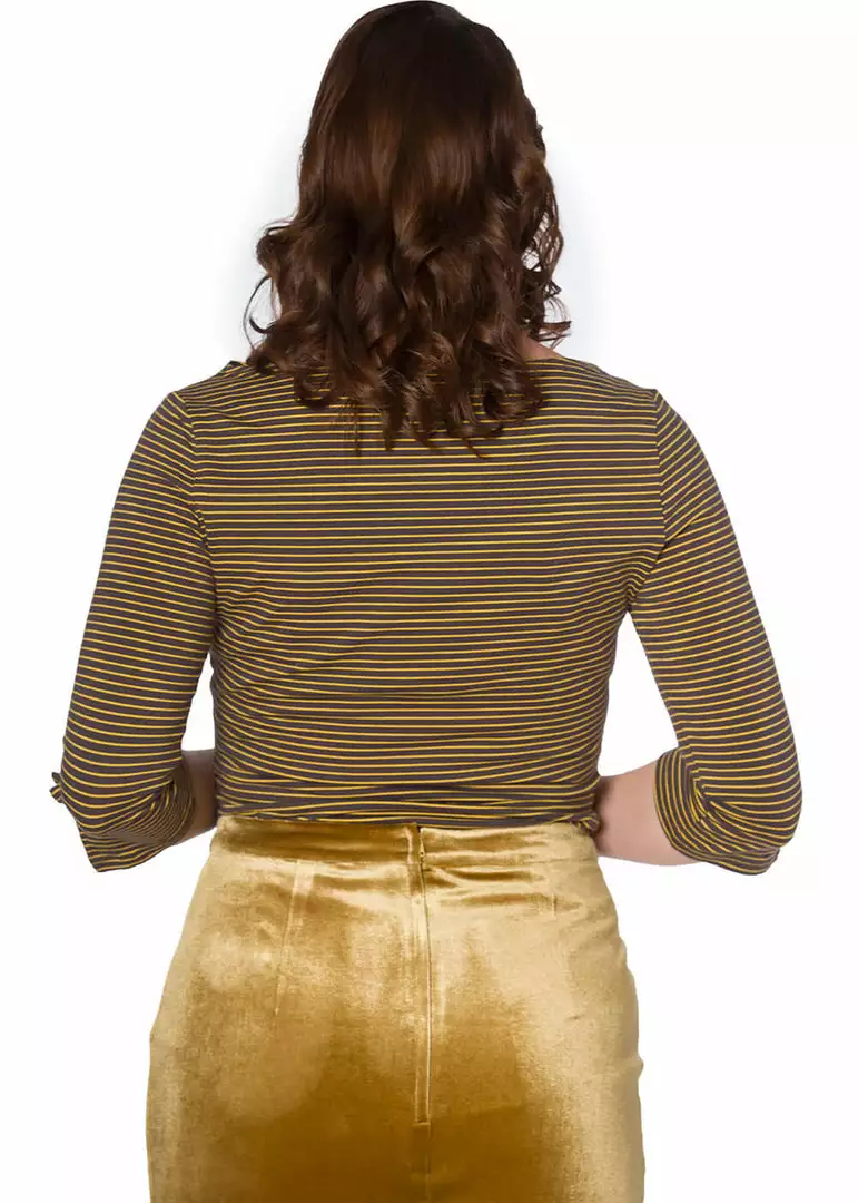 New In Banned Simply Stripe 60's Top Tan 5 New In Banned Simply Stripe 60's Top Tan