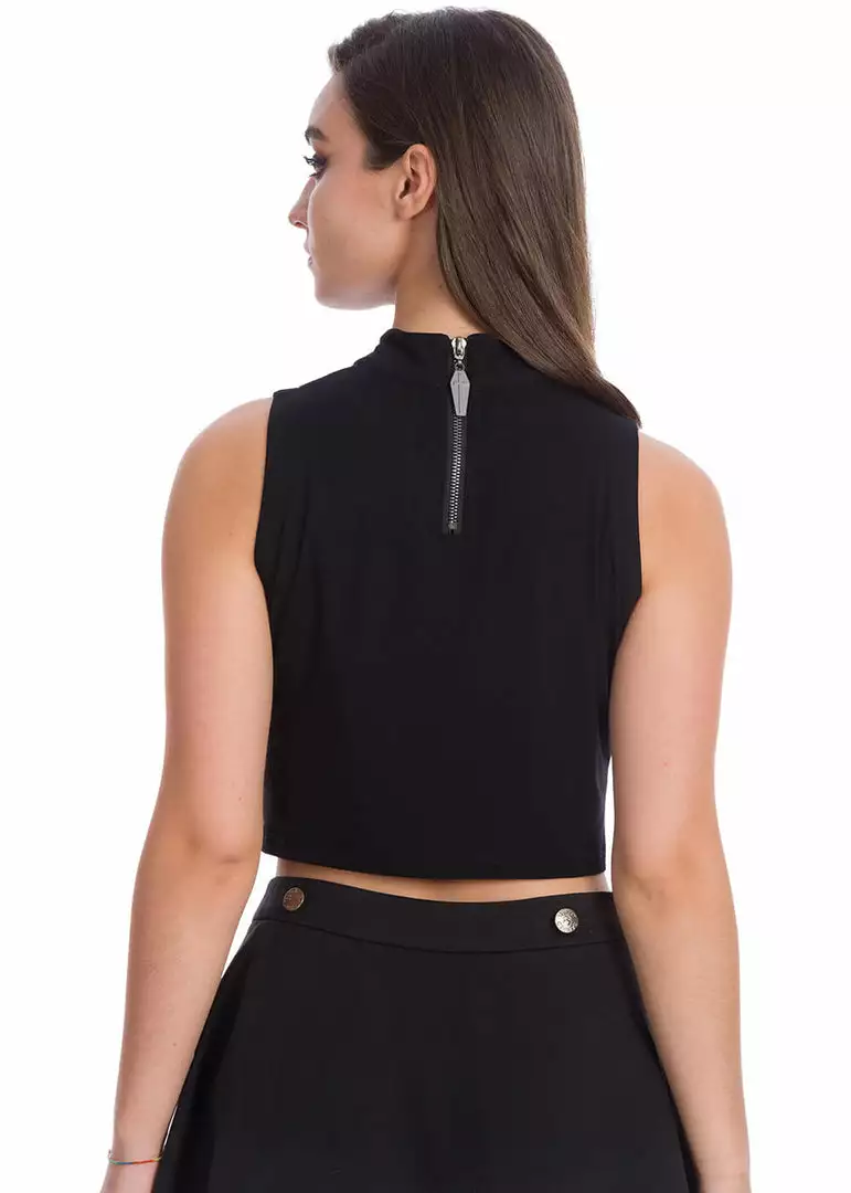 New In Banned End Of Time 80's Top Black 4 New In Banned End Of Time 80's Top Black