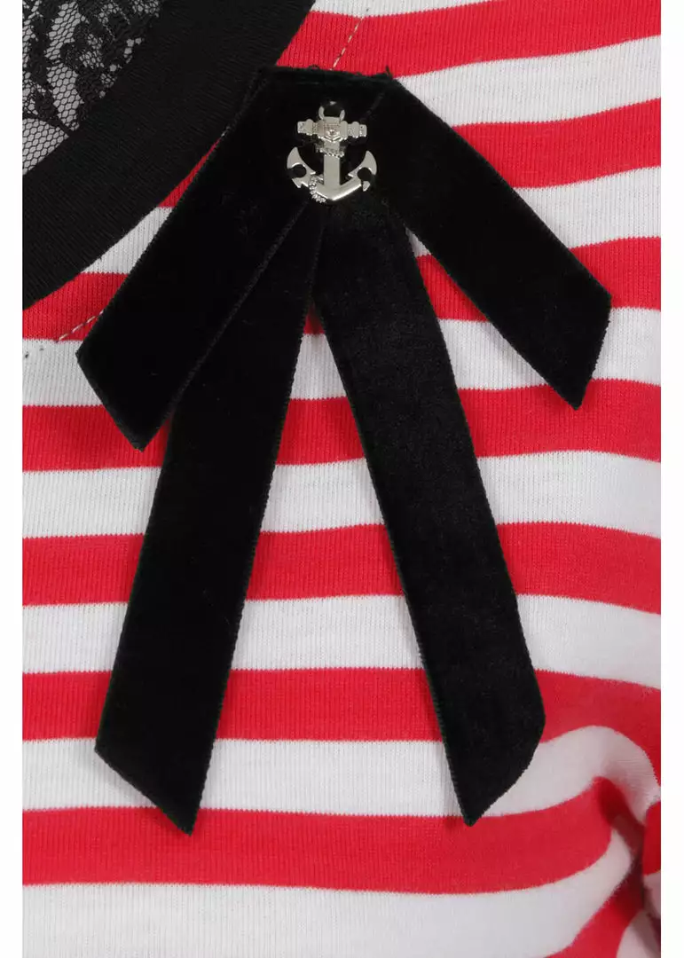 New In Banned Candy Stripe Sailor 40's Top Red 4 New In Banned Candy Stripe Sailor 40's Top Red