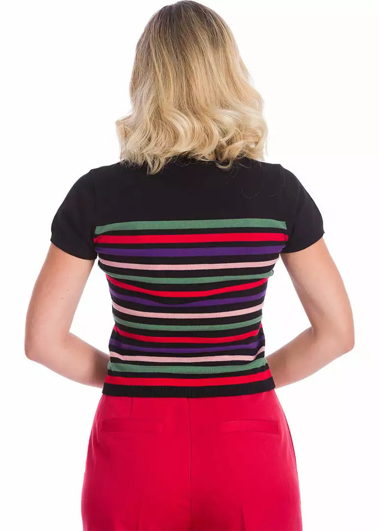 New In Banned Memory Lane Stripe 60's Top Black 4 New In Banned Memory Lane Stripe 60's Top Black