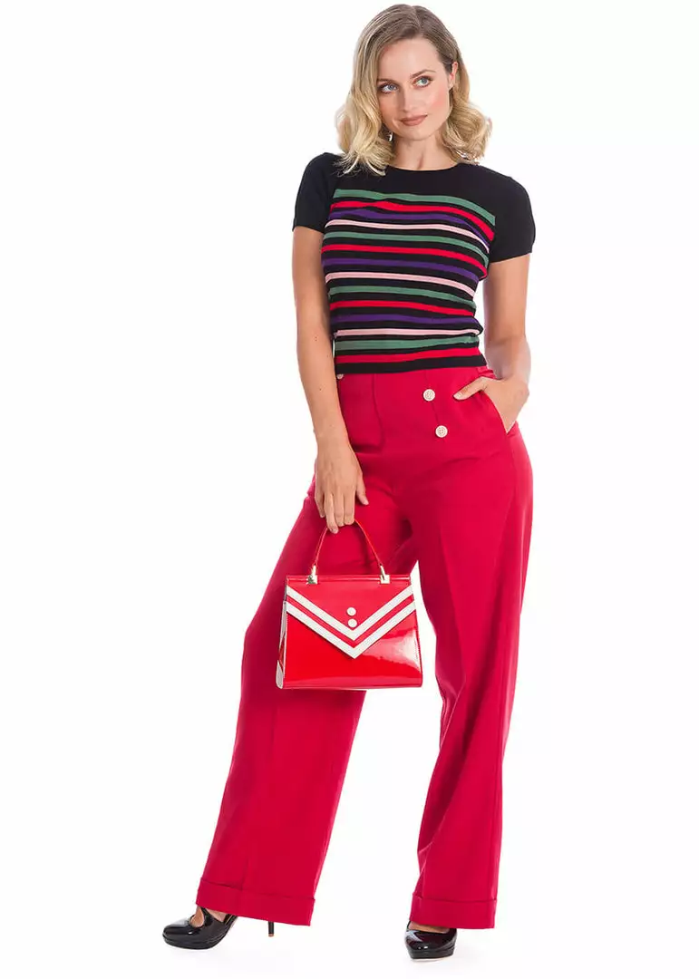 New In Banned Memory Lane Stripe 60's Top Black 5 New In Banned Memory Lane Stripe 60's Top Black