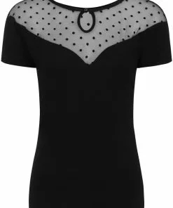 Banned Smoulder Polkadot 50's Top Black