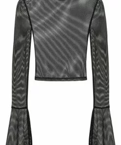New In Banned Morwenna Bat Mesh 80's Top Black