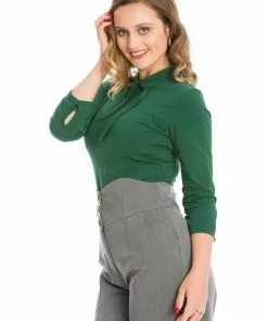 New In Banned Dolly Glam 50's Top Green