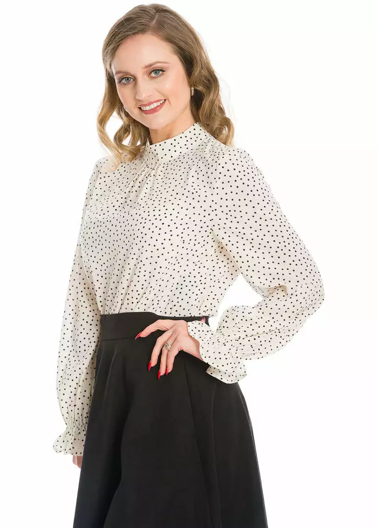 New In Banned Ditzy Dot 60's Top Cream 4 New In Banned Ditzy Dot 60's Top Cream