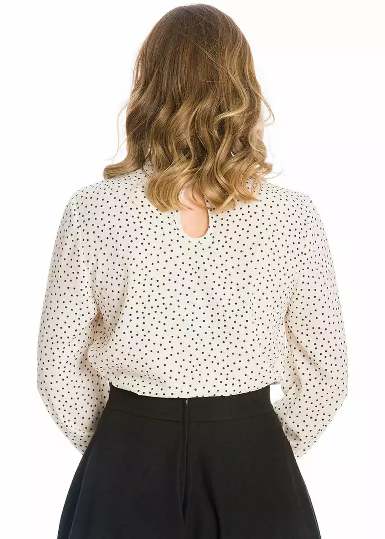 New In Banned Ditzy Dot 60's Top Cream 5 New In Banned Ditzy Dot 60's Top Cream