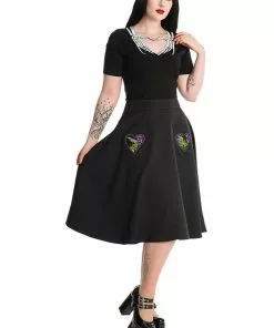 Banned Skeleton Heart Top Black New In