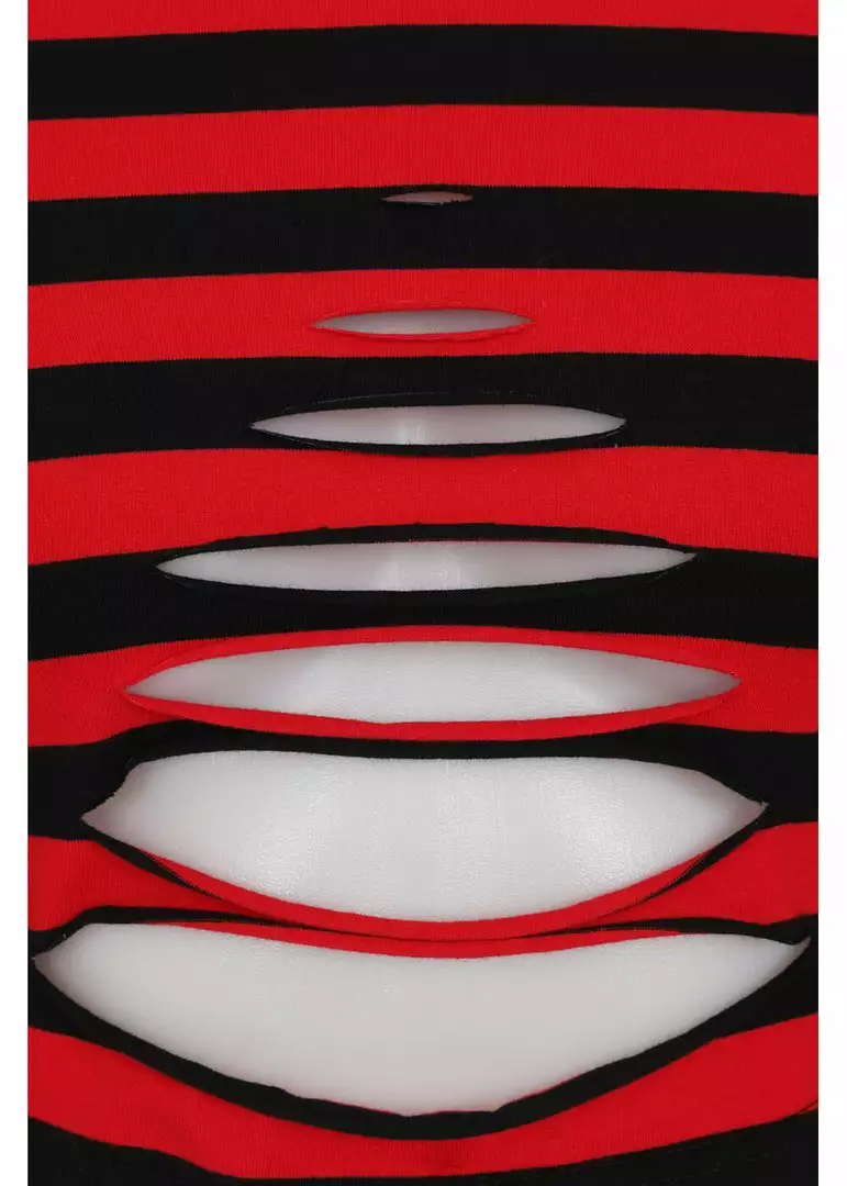 Banned Chantrea Stripe 80's Top Red 4 Banned Chantrea Stripe 80's Top Red