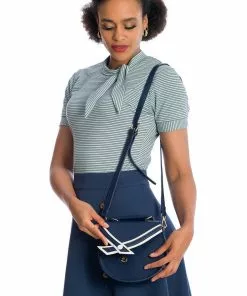 Banned Jenny Stripe 60's Top Blue New In