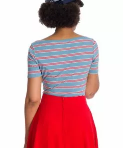 Banned Kate Stripe 40's Top Blue New In 10 Banned Kate Stripe 40's Top Blue New In