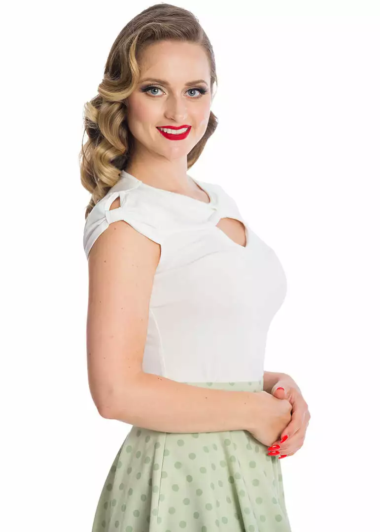 New In Banned Be Free 50's Top Ivory 4 New In Banned Be Free 50's Top Ivory