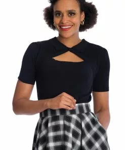 New In Banned Beth 40's Top Black