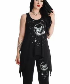 New In Banned Space Cat T-Shirt Black