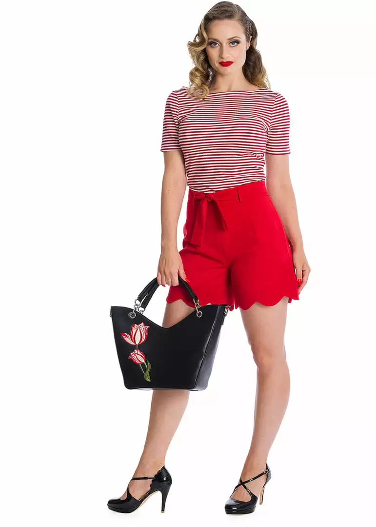 New In Banned Sizzle Stripe 50's Top Red 6 New In Banned Sizzle Stripe 50's Top Red