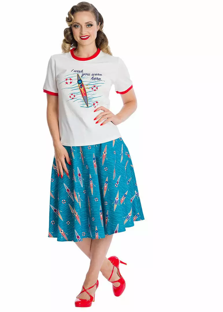 Banned Wish You Were Here Boat T-Shirt White New In 6 Banned Wish You Were Here Boat T-Shirt White New In