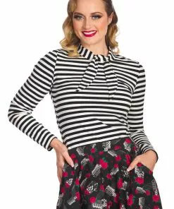New In Banned Spooks & Stripe 60's Top Black 10 New In Banned Spooks & Stripe 60's Top Black