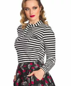 New In Banned Spooks & Stripe 60's Top Black 11 New In Banned Spooks & Stripe 60's Top Black
