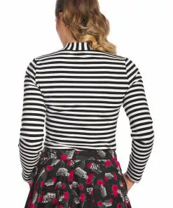 New In Banned Spooks & Stripe 60's Top Black 12 New In Banned Spooks & Stripe 60's Top Black