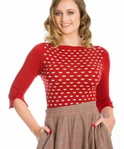 New In Banned Hearts 50's Jumper Rust