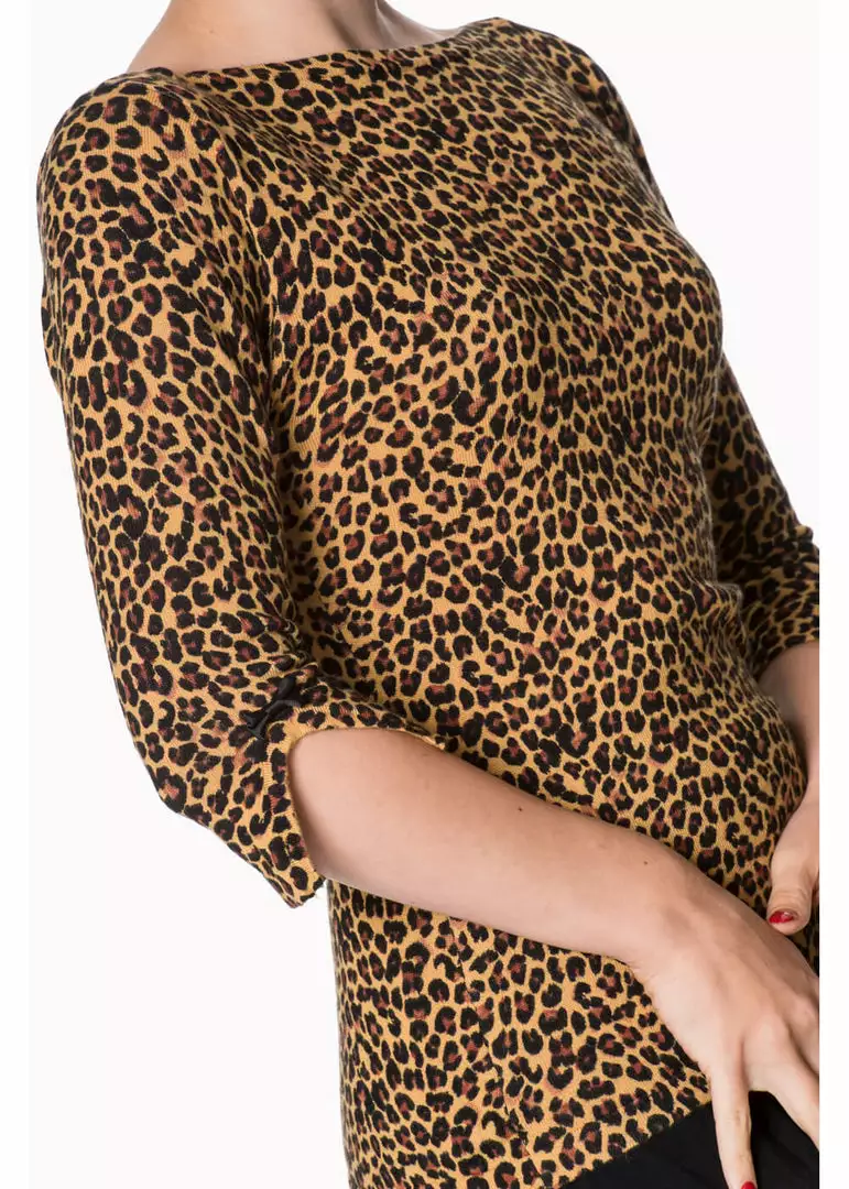 Banned Rocky 50's Jumper Leopardprint New In 4 Banned Rocky 50's Jumper Leopardprint New In