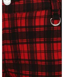 New In Banned Blackwell Tartan 60's Trousers Red 11 New In Banned Blackwell Tartan 60's Trousers Red
