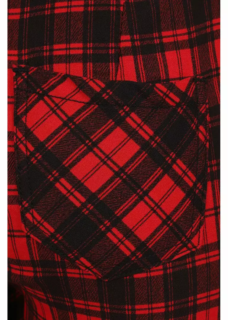 New In Banned Blackwell Tartan 60's Trousers Red 8 New In Banned Blackwell Tartan 60's Trousers Red