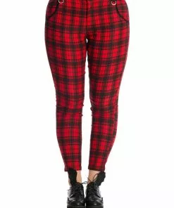 New In Banned Blackwell Tartan 60's Trousers Red 13 New In Banned Blackwell Tartan 60's Trousers Red
