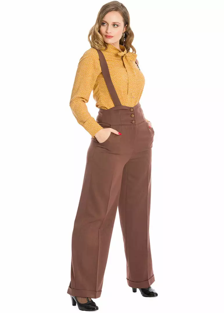 Banned Her Favorites 40's Trousers Brown New In 3 Banned Her Favorites 40's Trousers Brown New In