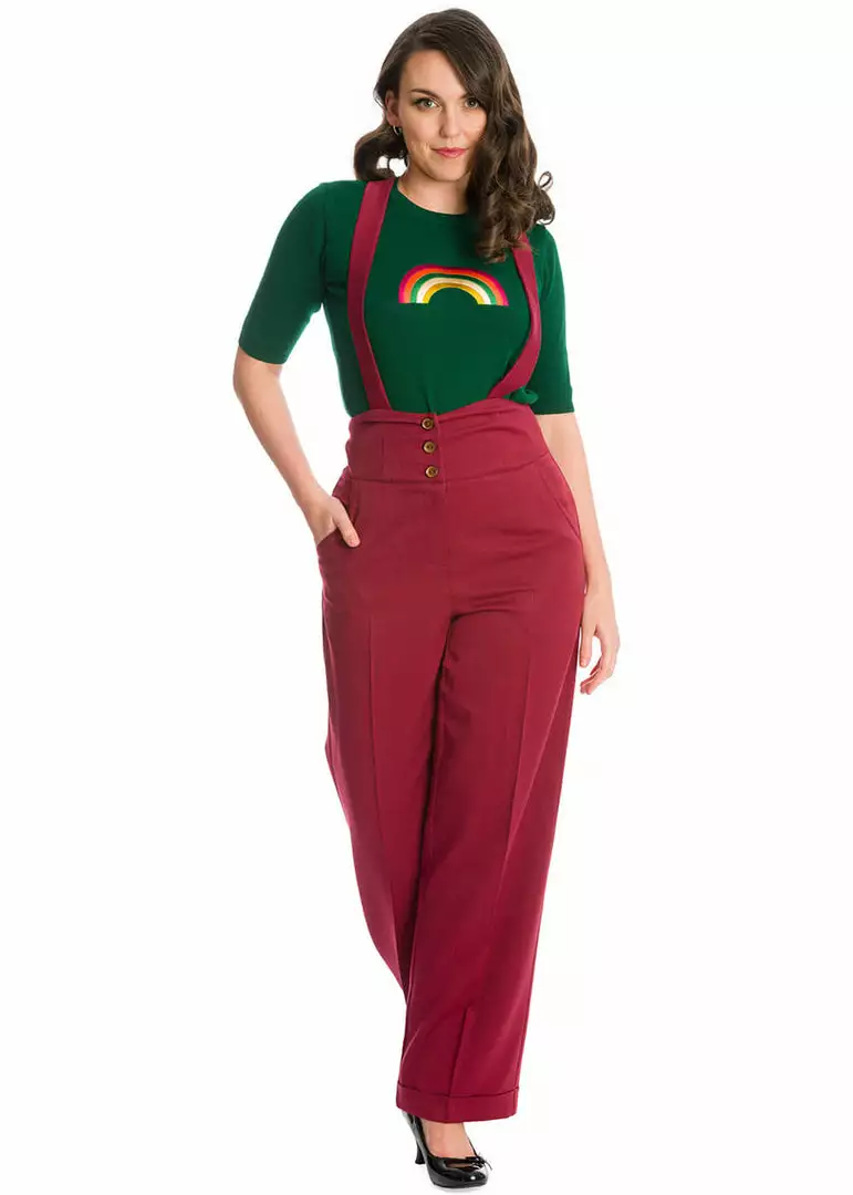 New In Banned Her Favorites 40's Trousers Burgundy 3 New In Banned Her Favorites 40's Trousers Burgundy