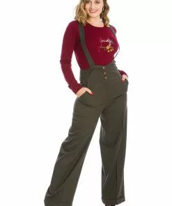 Banned Her Favorites 40's Trousers Green New In