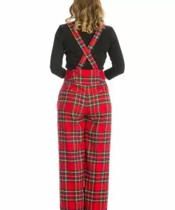 New In Banned Tartan 40's Trousers Red