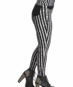 New In Banned Spooky Nightwalks Trousers Black White