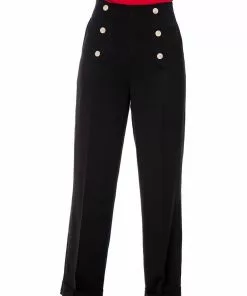 Banned Adventures Ahead 40's Trousers Black
