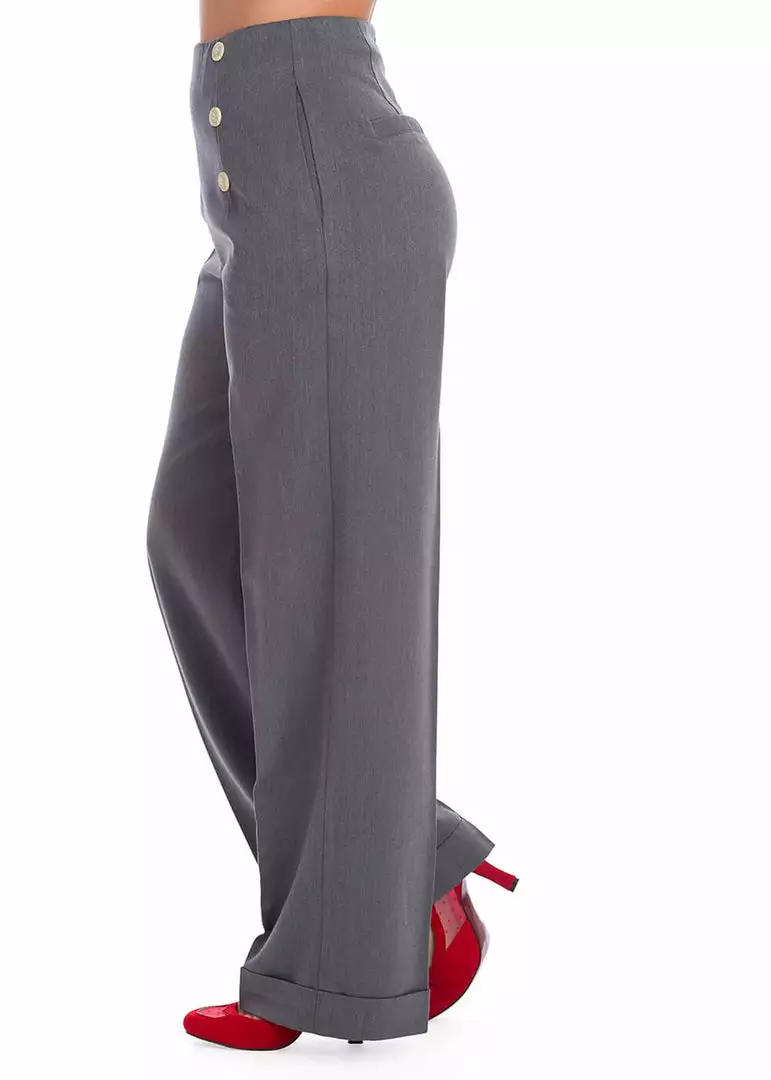 New In Banned Adventures Ahead 40's Trousers Grey 7 New In Banned Adventures Ahead 40's Trousers Grey