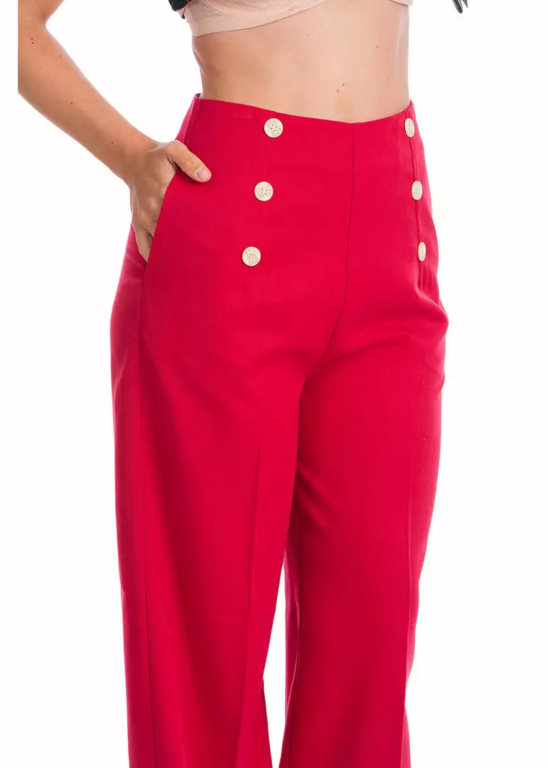 Banned Adventures Ahead 40's Trousers Red New In 4 Banned Adventures Ahead 40's Trousers Red New In